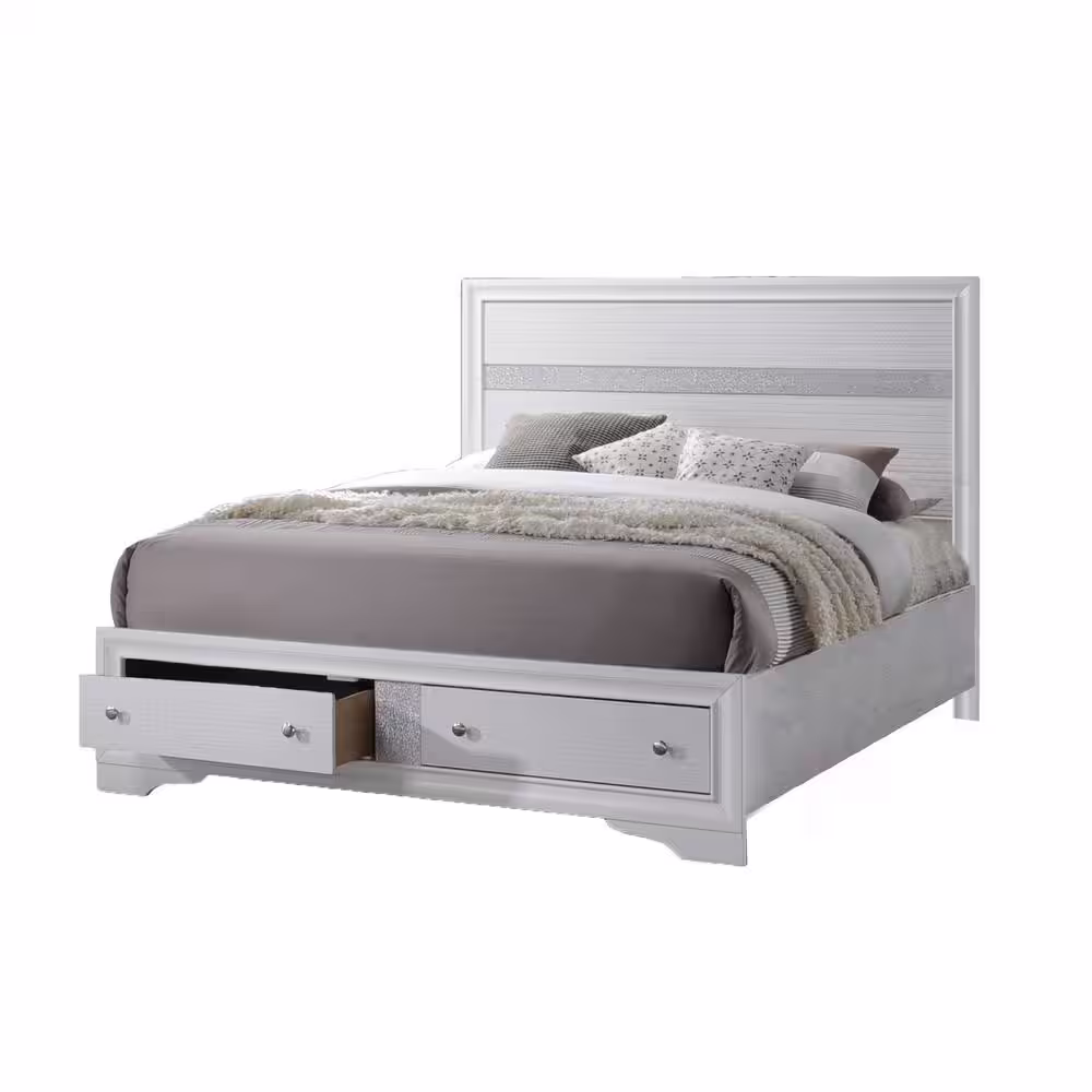 Best Quality Furniture Catherine 5-Piece White Queen Bedroom Set With Chest