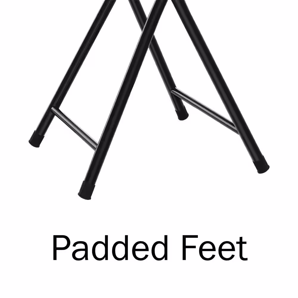 Lavish Home Black Steel Padded Seats Folding Bar Stools Set of 2