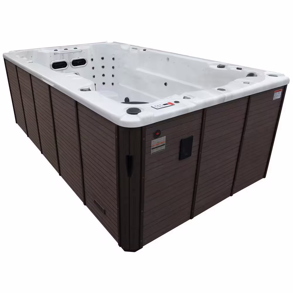 Canadian Spa Company St. Lawrence 13 ft. 12-Person 39-Jet Swim Spa with LED Lighting and Bluetooth Audio