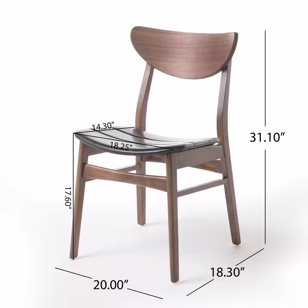 Noble House Anise 7-Piece Rectangle Wood Top Dark Brown and Walnut Standard Height Table Set