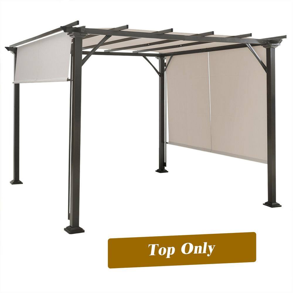 None 10 ft. x 10 ft. Metal Frame Patio Gazebos in Beige
