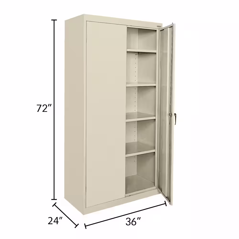 Sandusky Classic Series ( 36 in. W x 72 in. H x 24 in. D ) Steel Garage Freestanding Cabinet in Putty