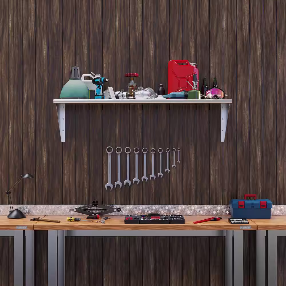 None 24 in. x 60 in. Stainless Steel Wall Shelf Kitchen, Restaurant, Garage, Laundry, Utility Room Metal Shelf with Brackets