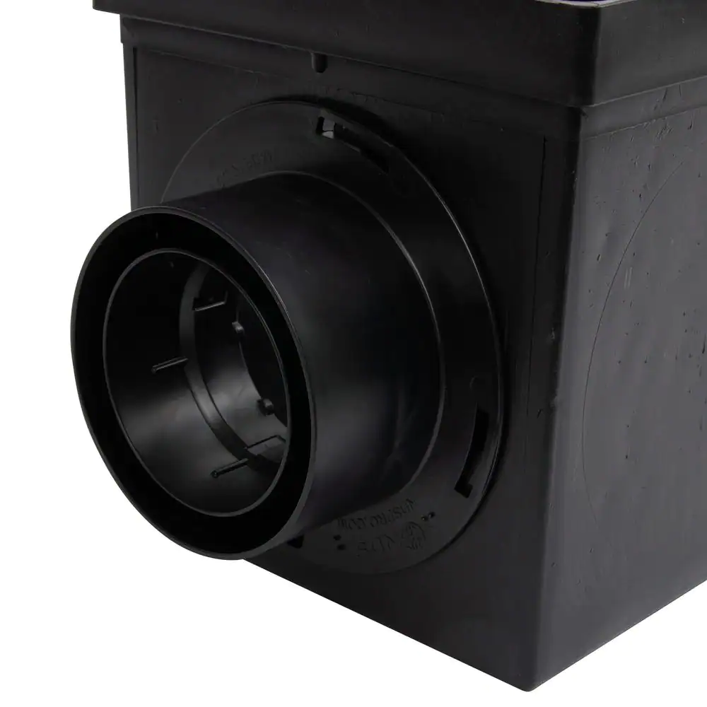 NDS 9 in. x 9 in. Plastic Square Drainage Catch Basin in Black, 2 Opening Kit