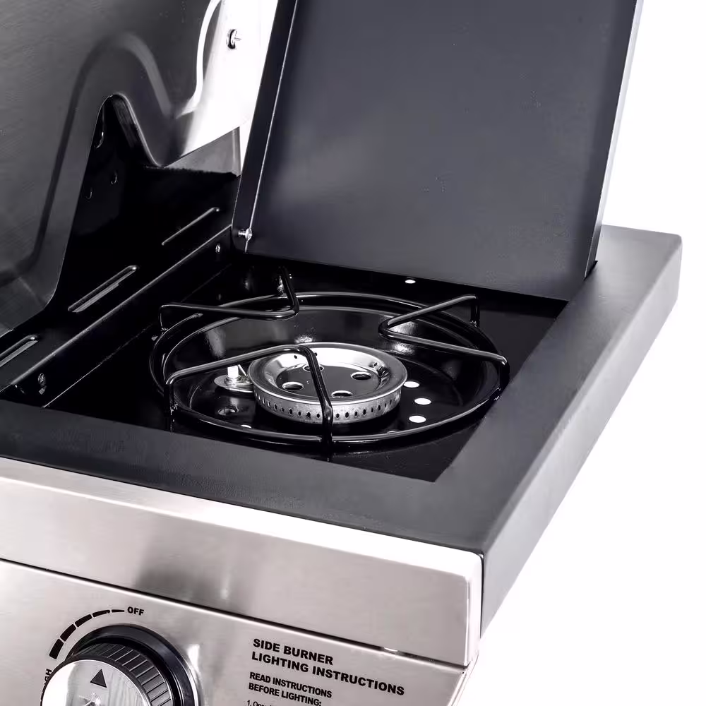 Even Embers 4-Burner Propane Gas Grill in Black