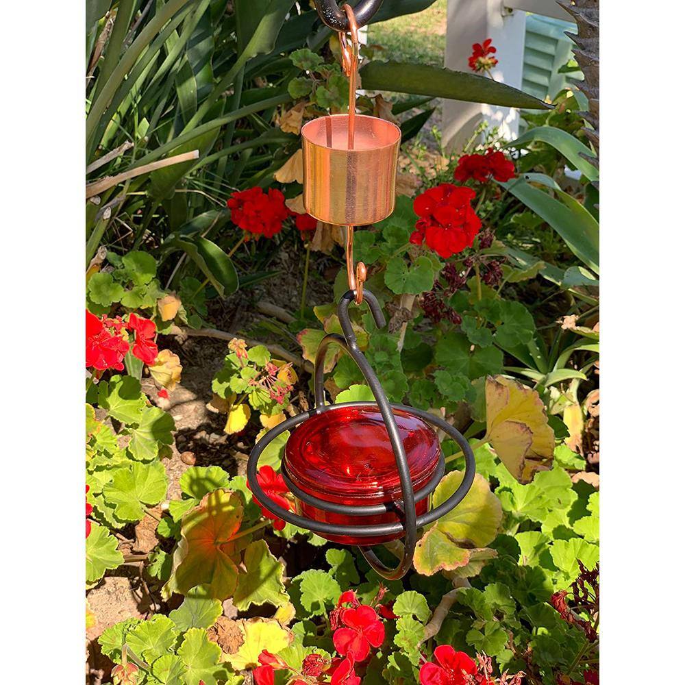Monarch Abode Monarch Circular Hummingbird Feeder (Red Glass Feeder) with Perch