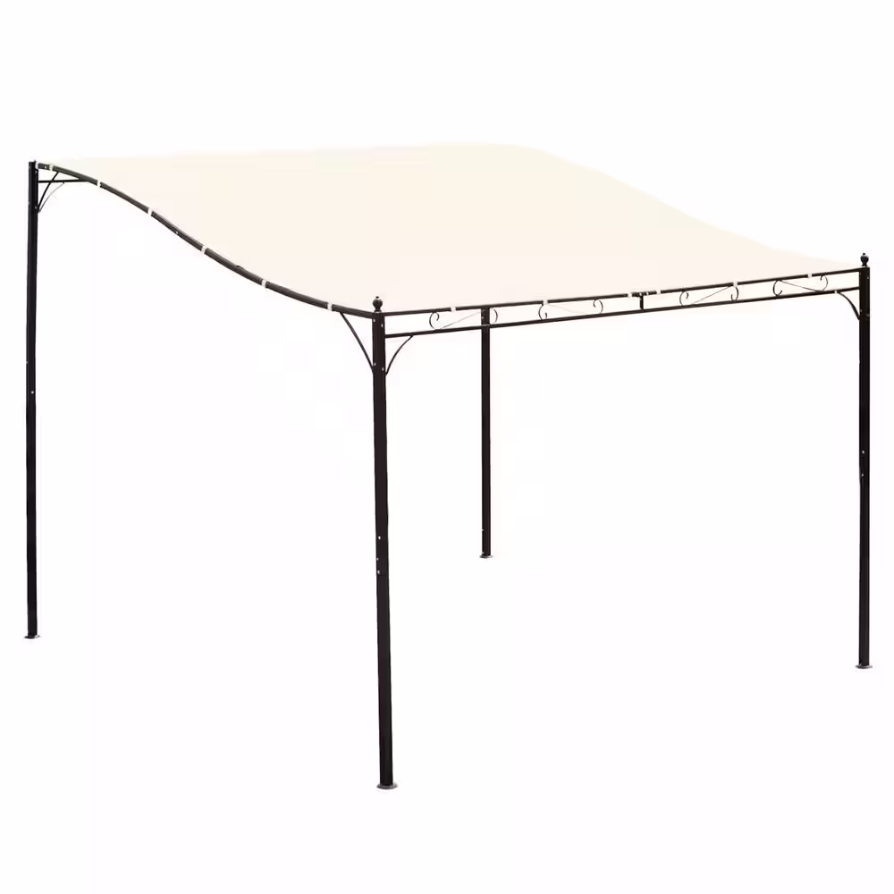 Outsunny 10 ft. x 10 ft. x 8 ft. Steel Frame Pergola Patio Canopy Gazebo with Durable and Spacious Weather-Resistant Design White