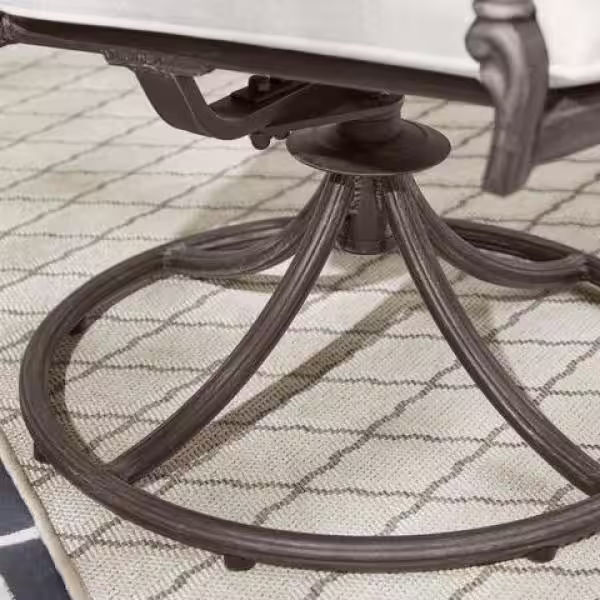 Home Decorators Collection Wilshire Heights 7-Piece Cushioned Cast and Woven Back All Aluminum Outdoor Dining Set with SunBrella Bliss Sand Cushion