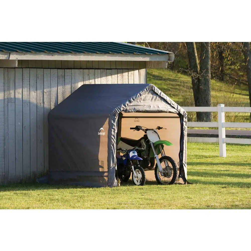 ShelterLogic Storage Shed 6 ft. W x 6 ft. H x 6 ft. D Peak Style Shed-in-a-Box in Grey