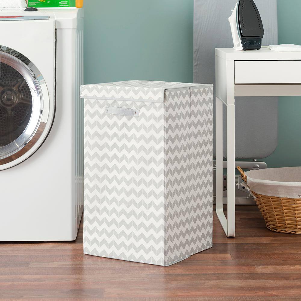 Home Basics Chevron Grey Laundry Hamper