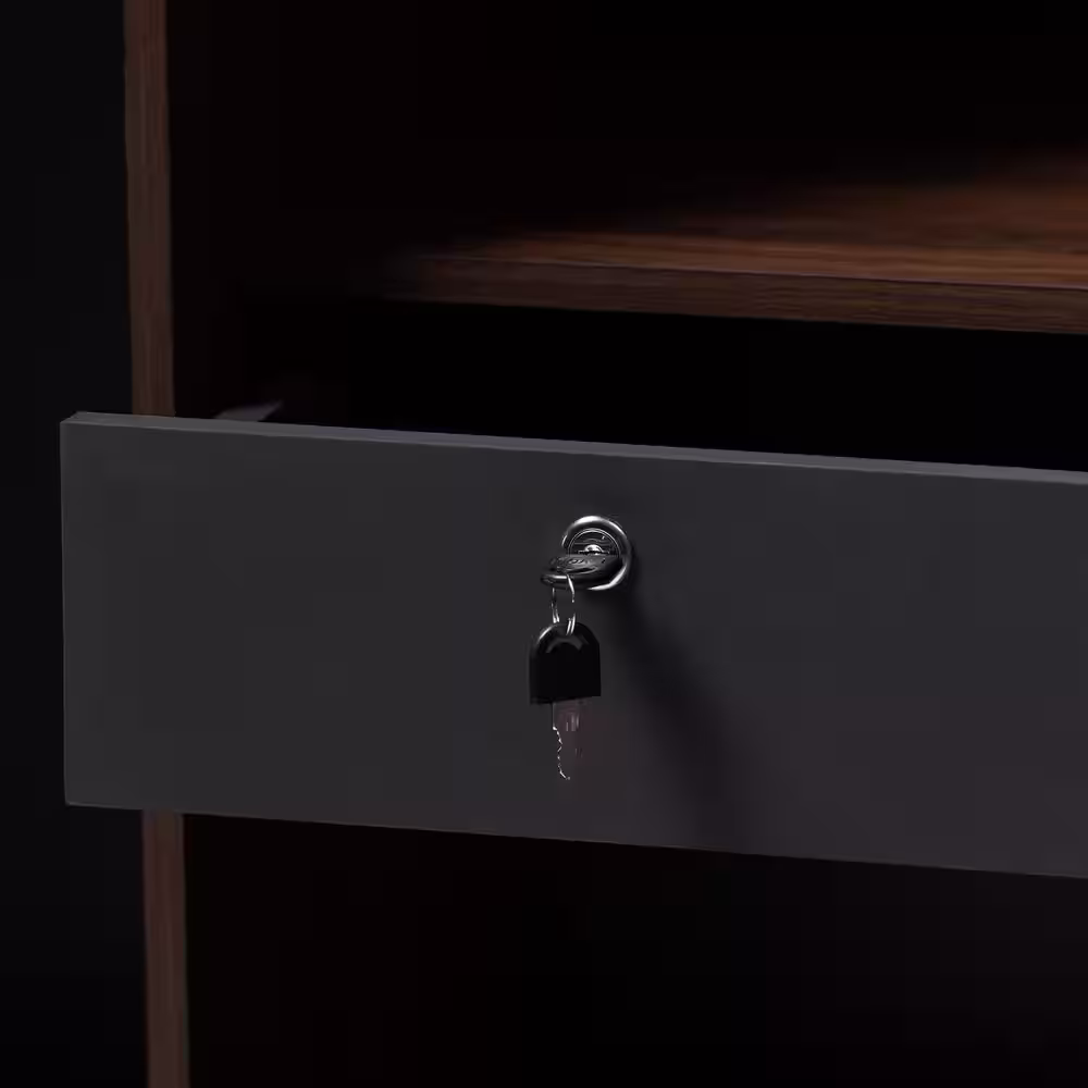 Baxton Studio Rikke 20 in. D x 32 in. W x 81 in. H Gray Wooden Freestanding Particle Board 7-Shelves Closet System