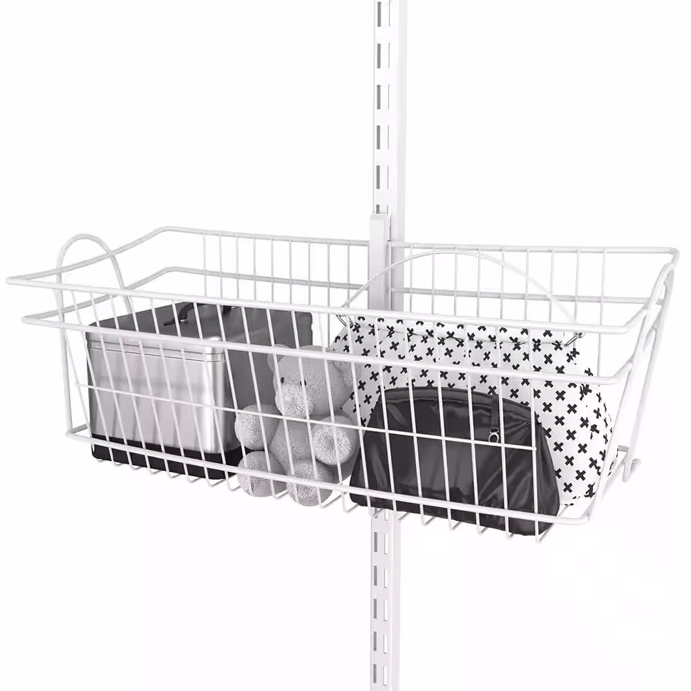 ClosetMaid 8.4 in. H x 19.5 in. W White Steel 1-Drawer Close Mesh Wire Basket