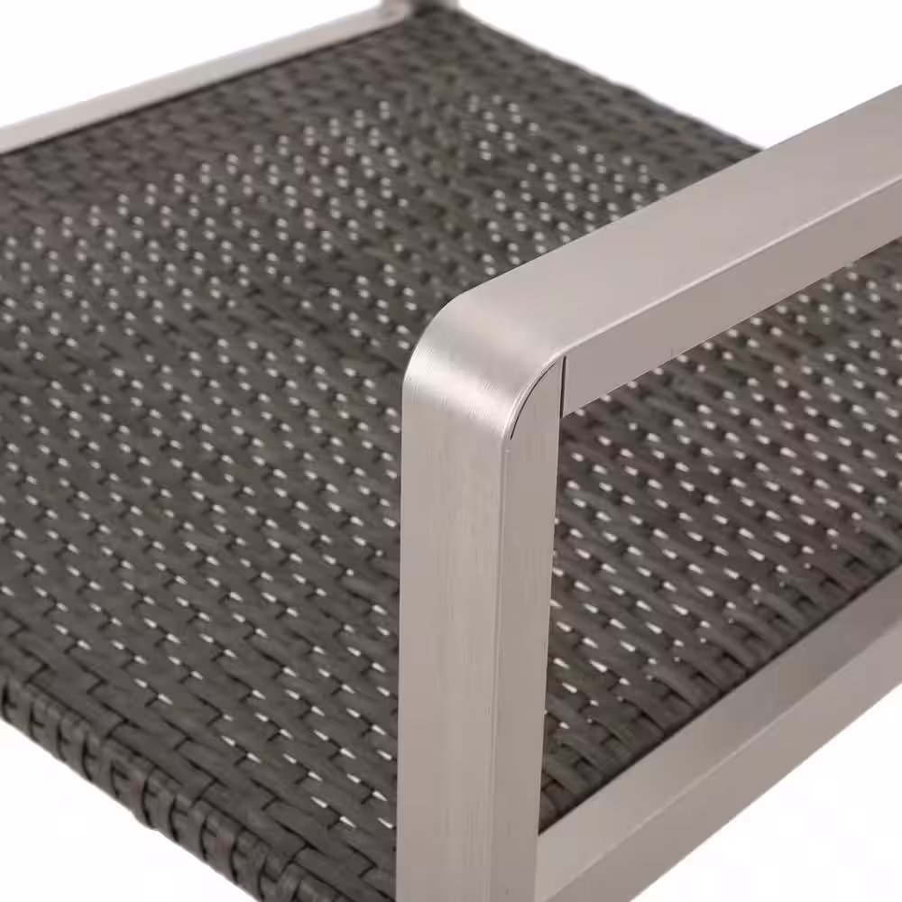 Noble House 13-Piece Metal and Faux Rattan Patio Dining, Conversation and Lounge Set with Khaki Cushions