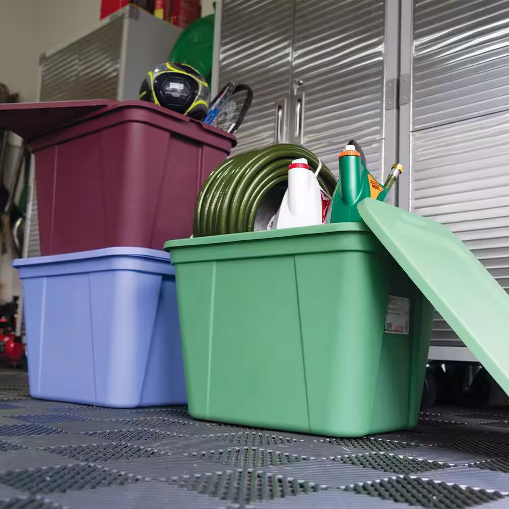 HDX 20 Gal. Fashion Storage Tote in Aubergine