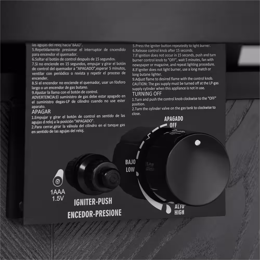 Hampton Bay 36 in. W x 25.2 in. H Round Fire Table with Steel Frame