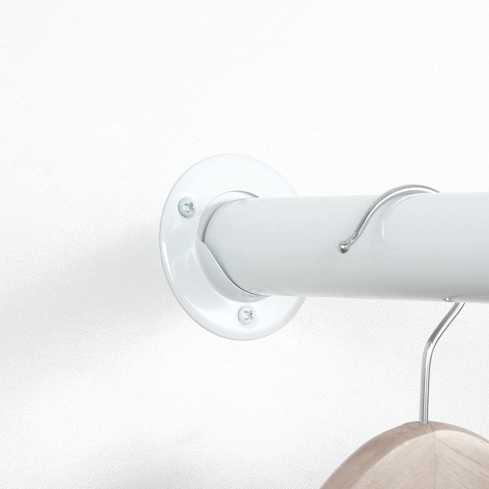 Everbilt 2.68 in. White Metal Closet Rod Pole Sockets (2-Pack)