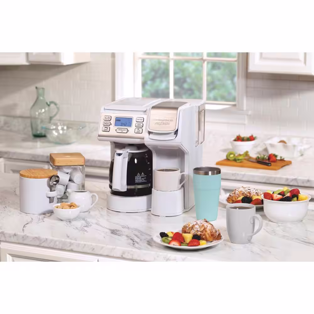 Hamilton Beach FlexBrew Trio 12- Cup White Drip Coffee Maker