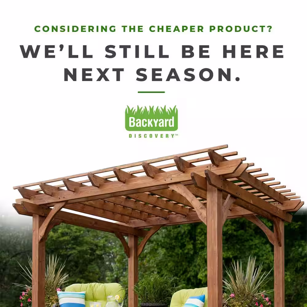 Backyard Discovery Somerville 14 ft. x 10 ft. Barnwood All Cedar Pergola