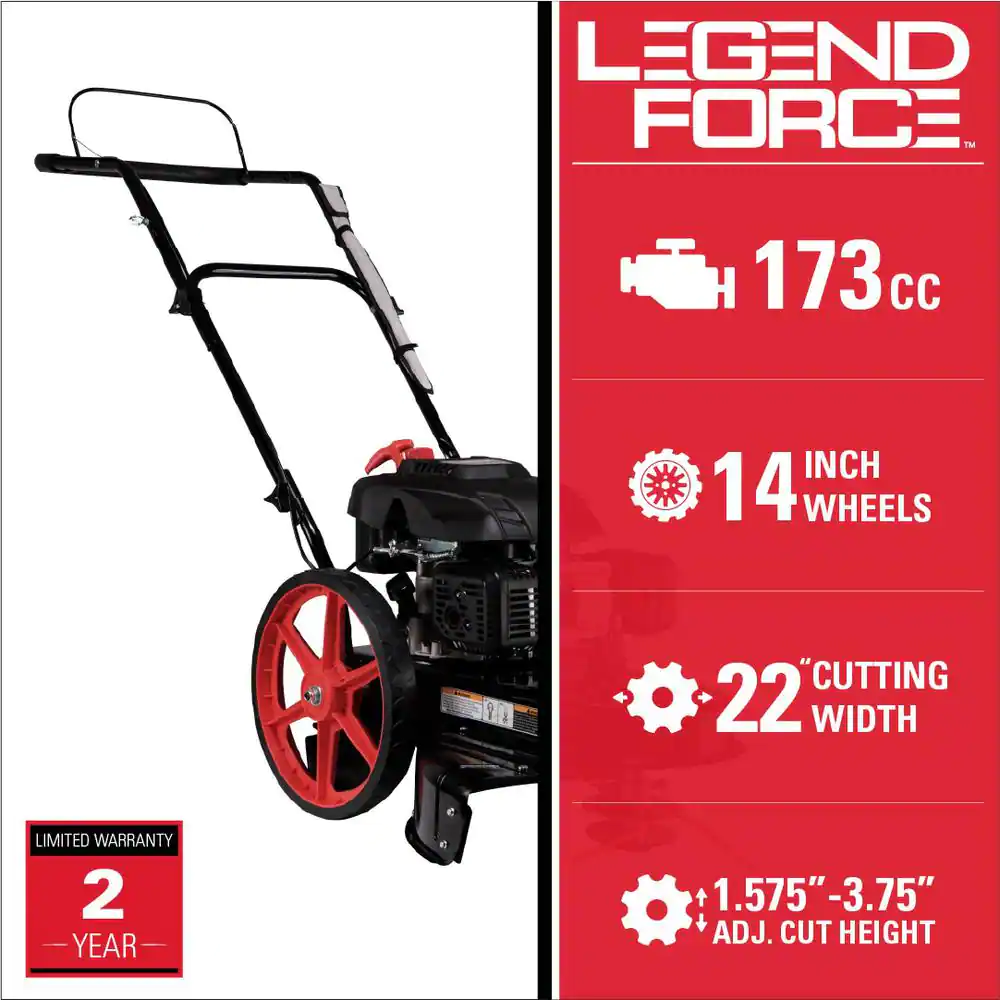 Legend Force 22 in. 173 cc Gas Walk Behind String Trimmer/Mower