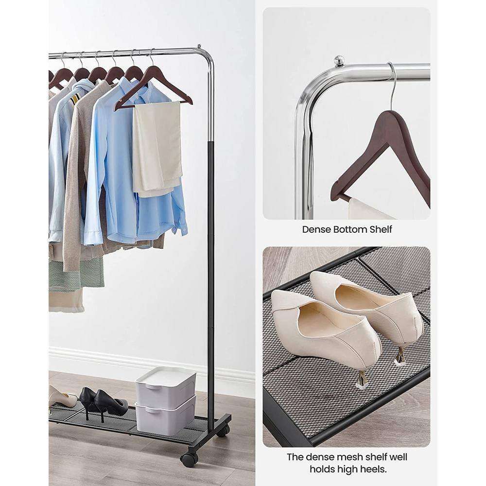 None Chrome Metal Garment Clothes Rack 36 in. W x 62 in. H