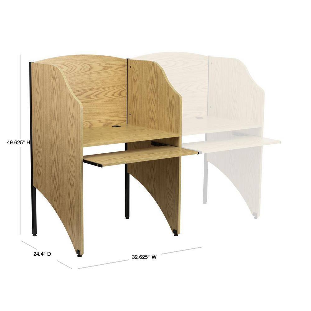 Flash Furniture Oak Finish Starter Study Carrel