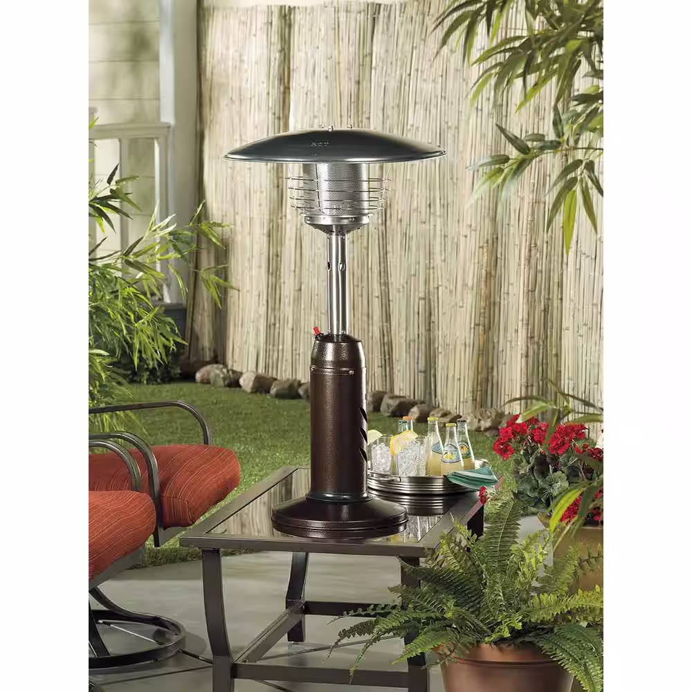 AZ Patio Heaters 11,000 BTU Portable Hammered Bronze Propane Patio Heater