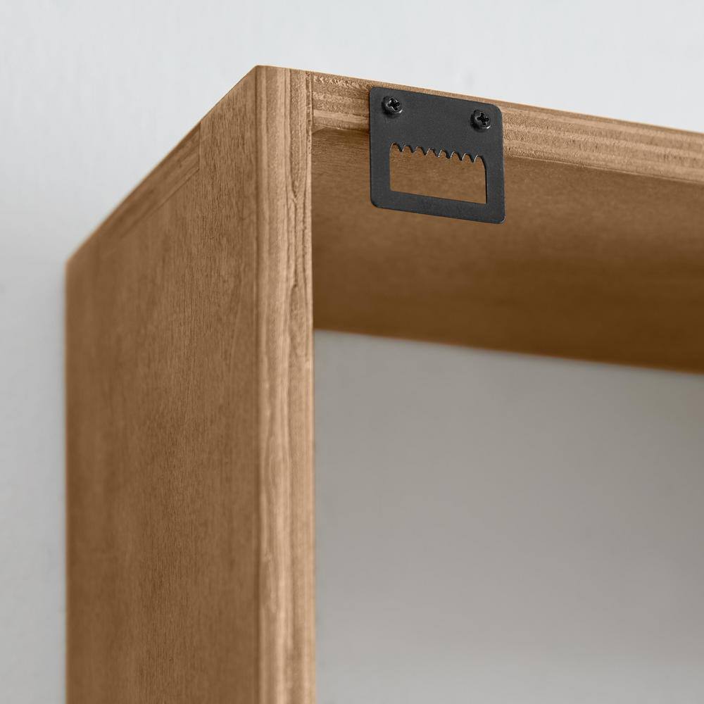 StyleWell Antique Brown Wood Wall Shelf (17 in. W x 28 in. H)