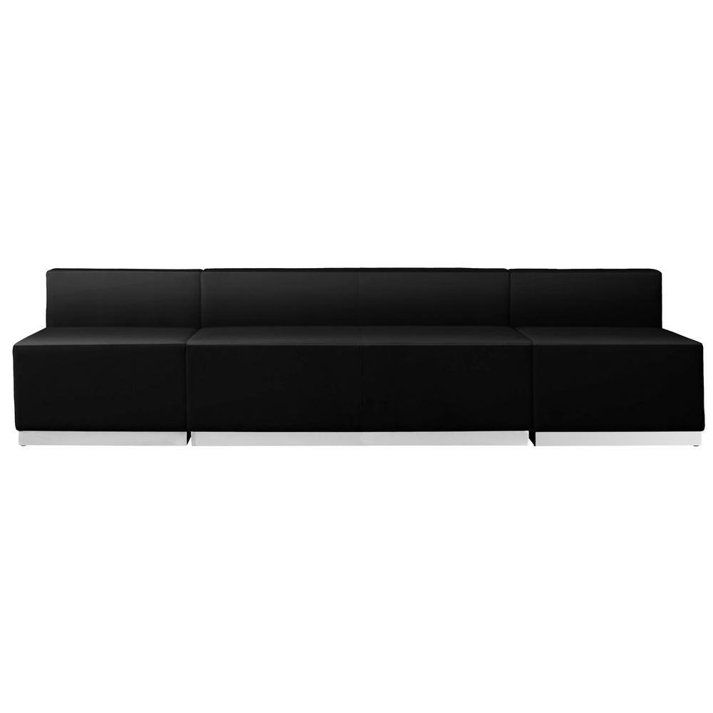 Flash Furniture Hercules Alon Series 3-Pieces Black Leather Reception Configuration