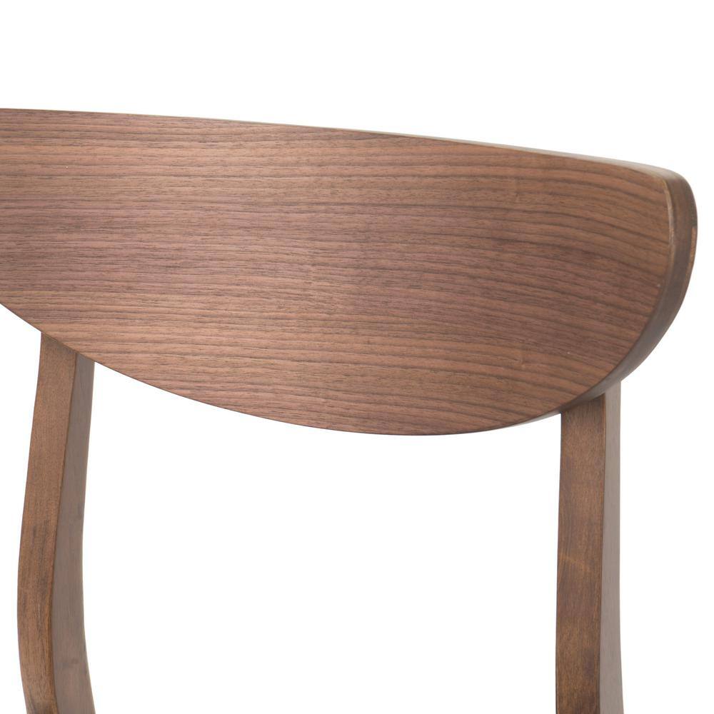 Noble House Anise 7-Piece Rectangle Wood Top Dark Brown and Walnut Standard Height Table Set