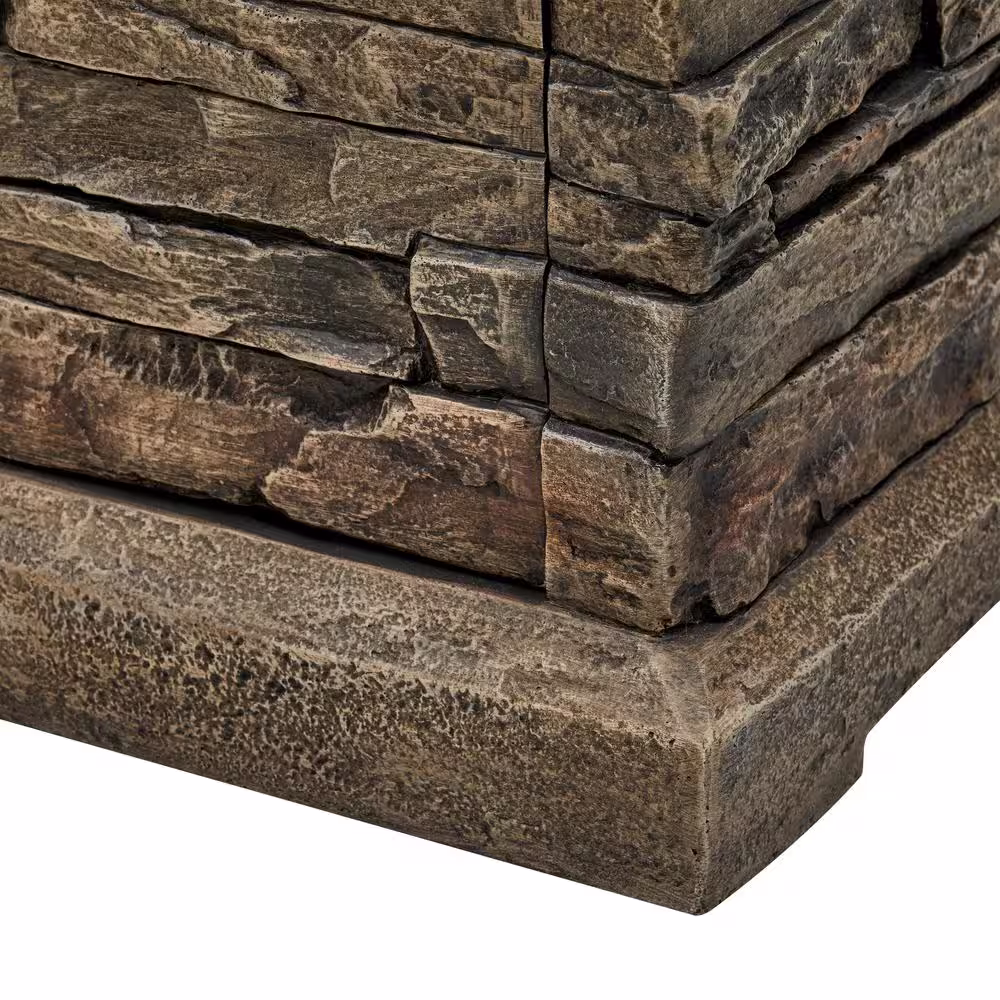 Hampton Bay 19 in. W x 29 in. H Square Stacked Stone Fire Column