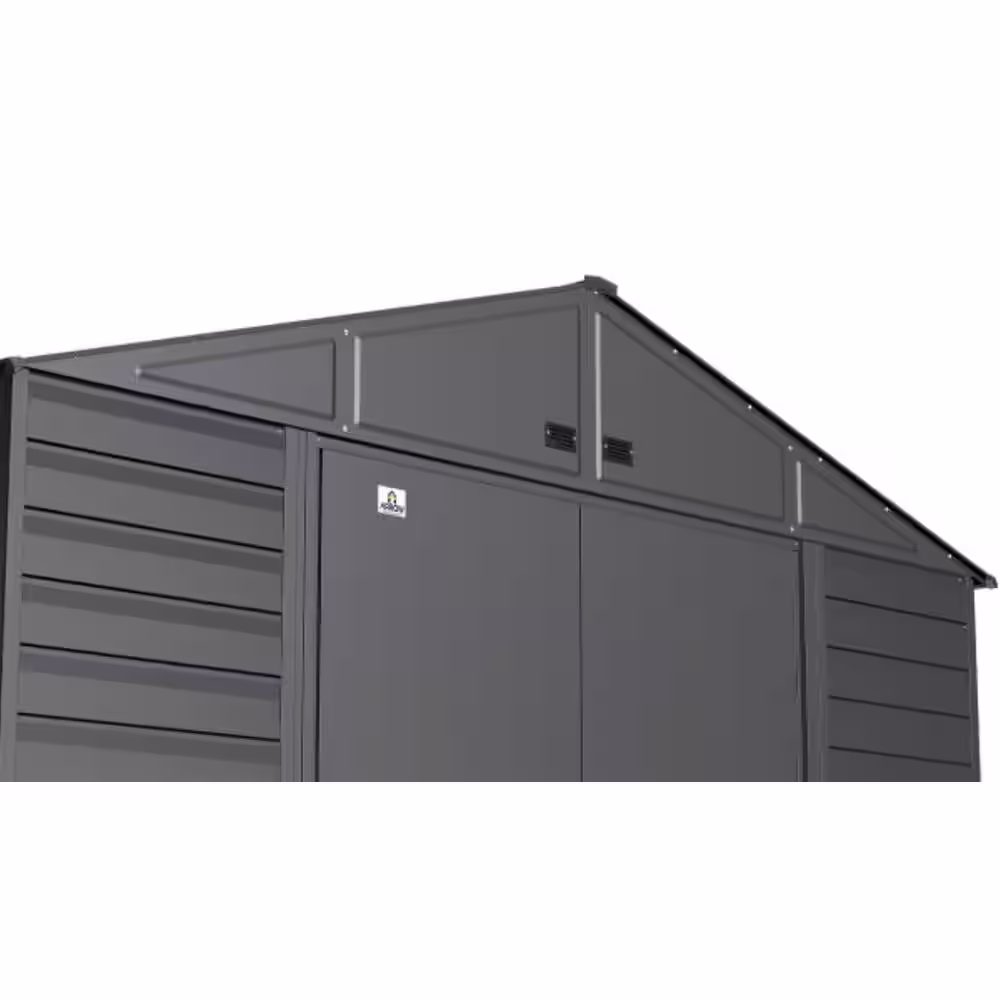 Arrow Select 10 ft. W x 14 ft. D Charcoal Metal Shed 129 sq. ft.