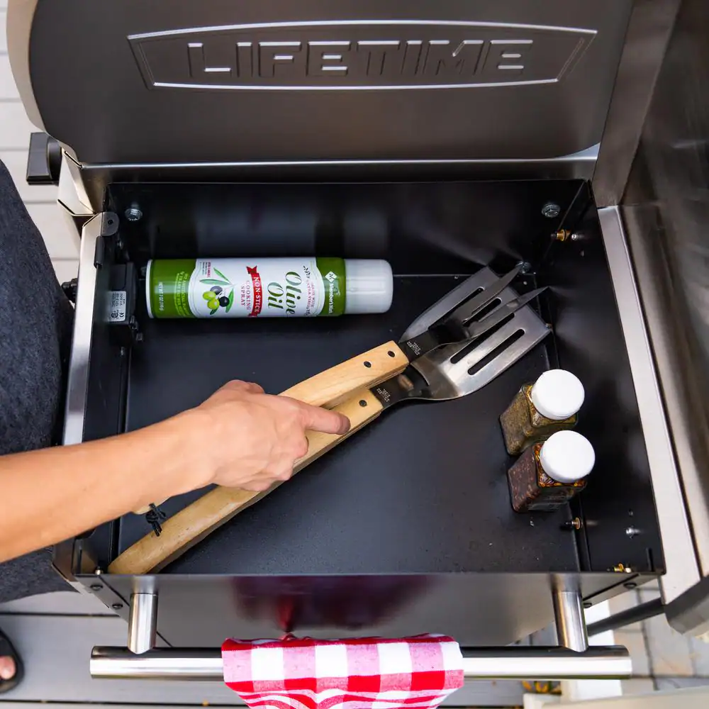 Lifetime 4-Burner Gas Grill and Pellet Smoker Combo in Black