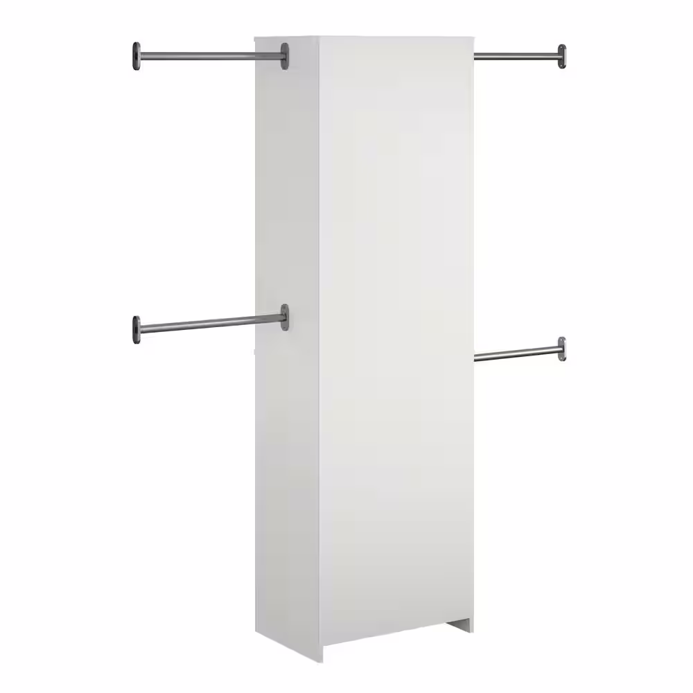 None 68.69 in.-95.4 in. White Wall Mount Adjustable Closet System with 4 Clothing Rods