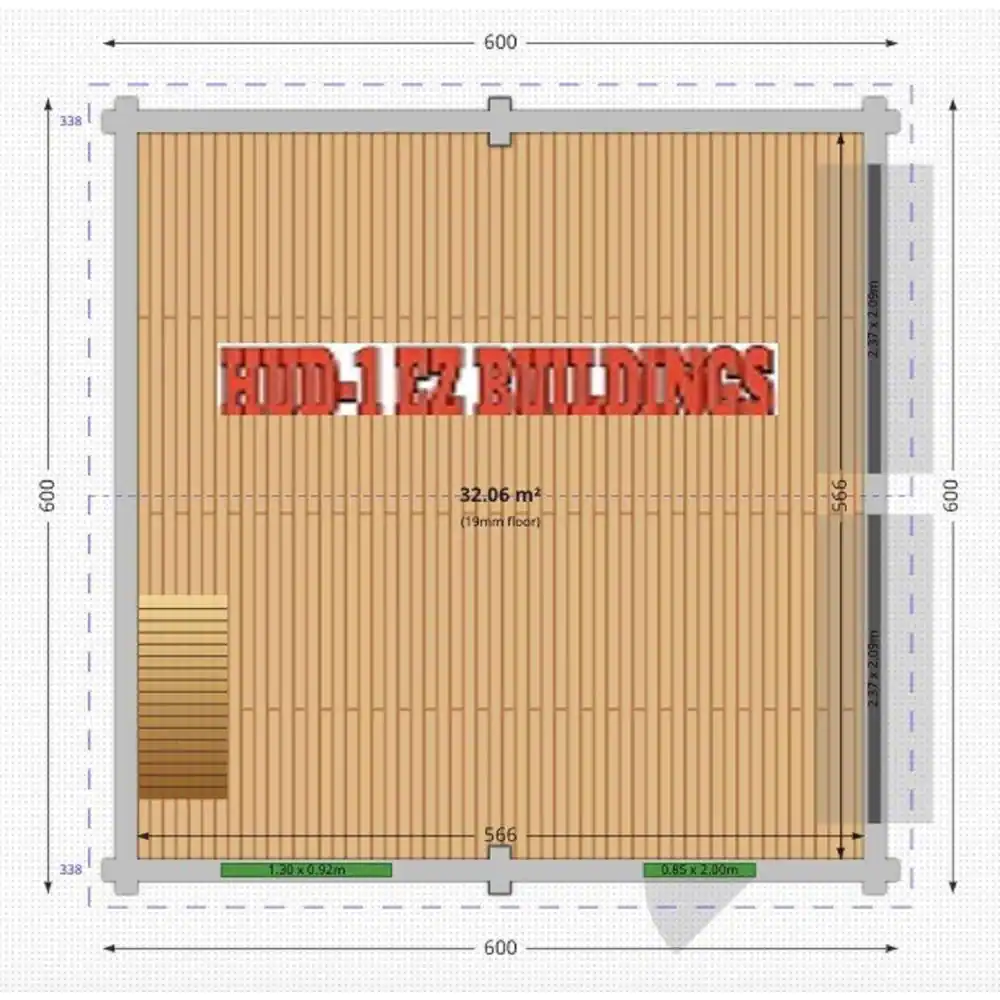 Hud-1 EZ Buildings Log Garage J2 688 sq. ft. Log Garage DIY Building Kit