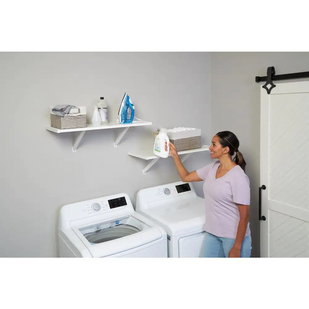 Rubbermaid White Premium Wood Shelving Kit, 2 Shelves 14 in. D x 32 in. L