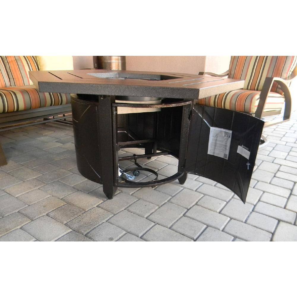 AZ Patio Heaters 45 in. x 23 in. Hexagon Aluminium Propane Fire Pit in Hammered Bronze