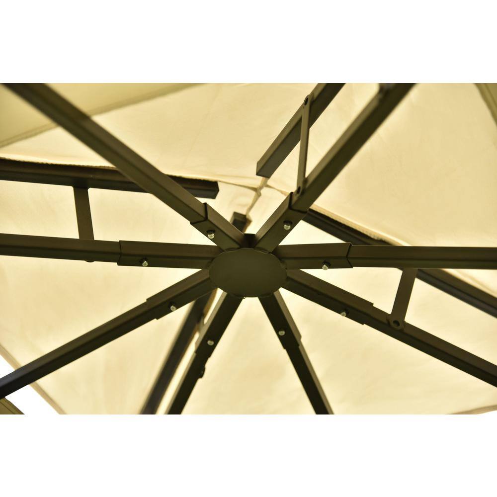 None Patio 10 ft. x 10 ft. Beige Garden Canopy Gazebo