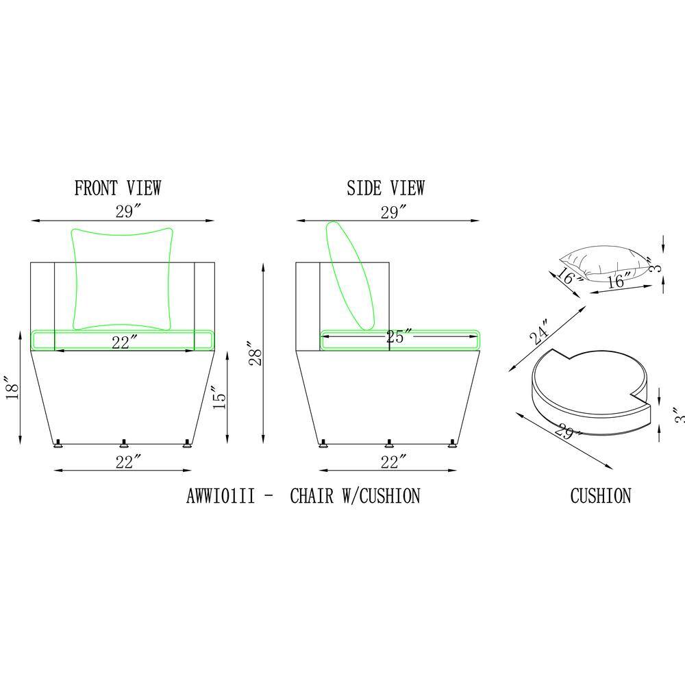 Alaterre Furniture Bistro 3-Piece Outdoor Conversation Set with 2 Round Chairs and 18 in. H Glass Top Table