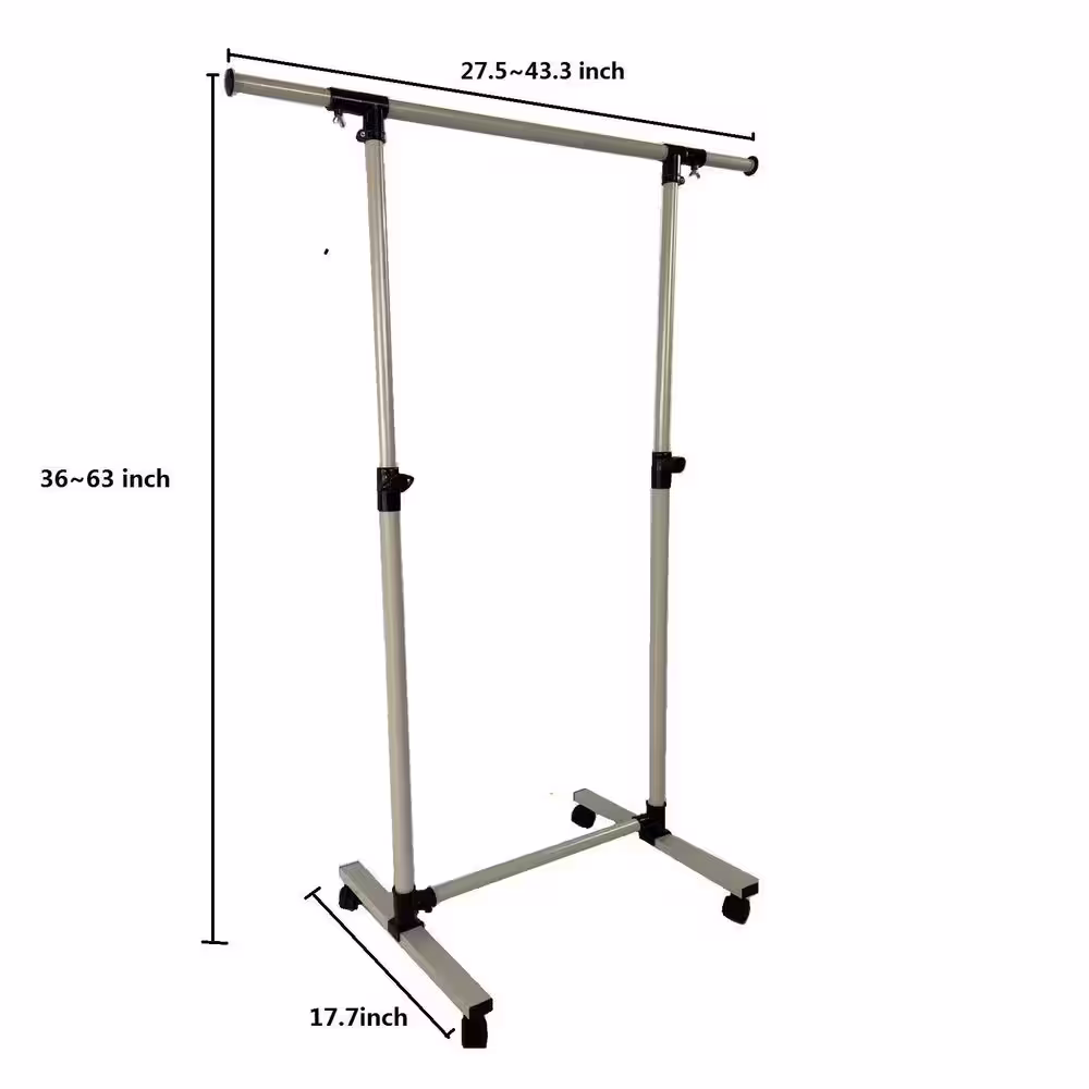 Tidoin Black Steel Clothes Rack 43.3 in. W x 63 in. H