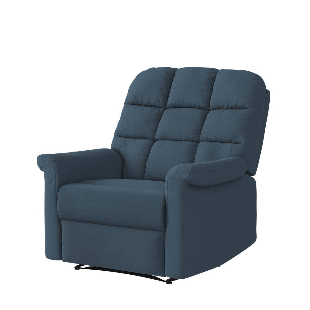 ProLounger Caribbean Blue Plush Low-Pile Velour Tufted Back Extra Large Wall Hugger Reclining Chair