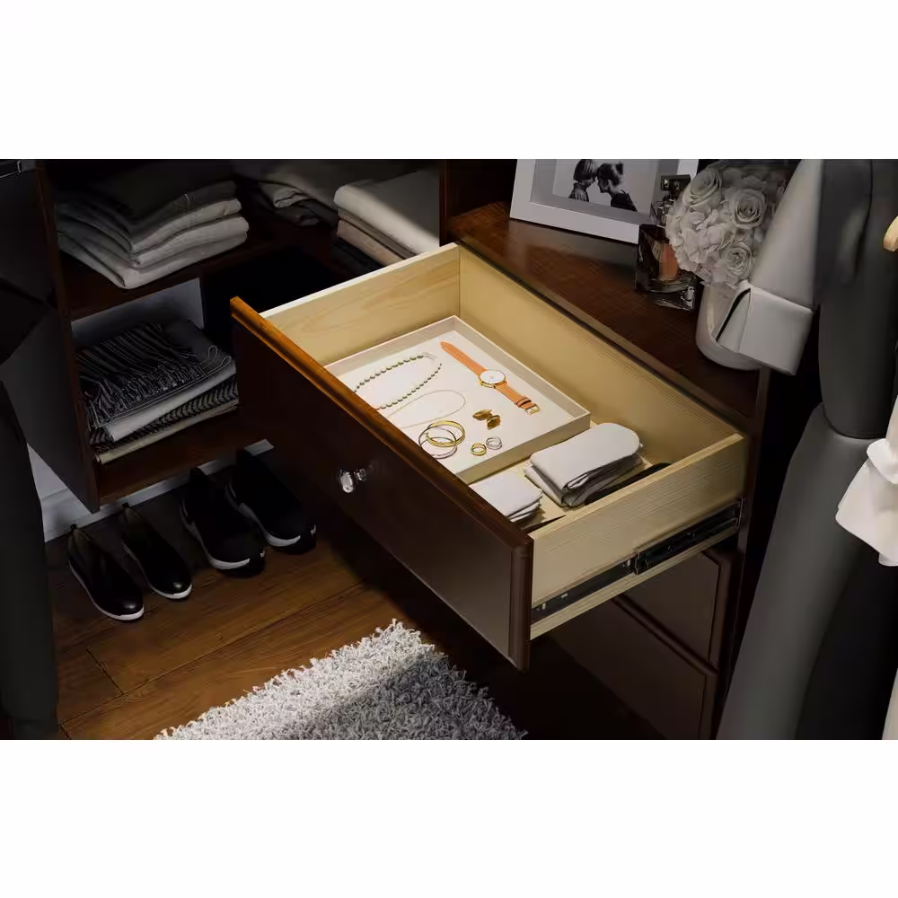 Closet Evolution 48 in. W - 96 in. W Espresso Kids Convertible Wood Closet System