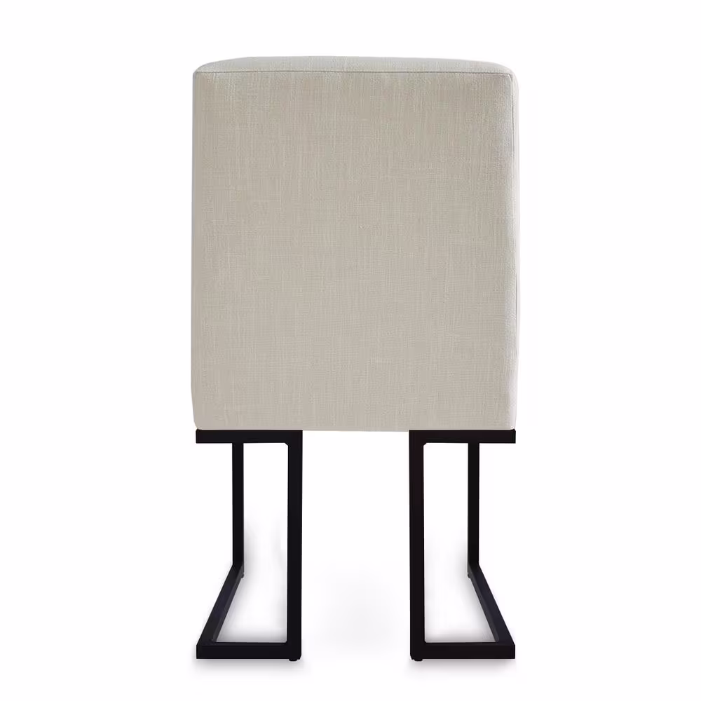 None Linen Sled Base Dining Chairs Beige (Set of 2)