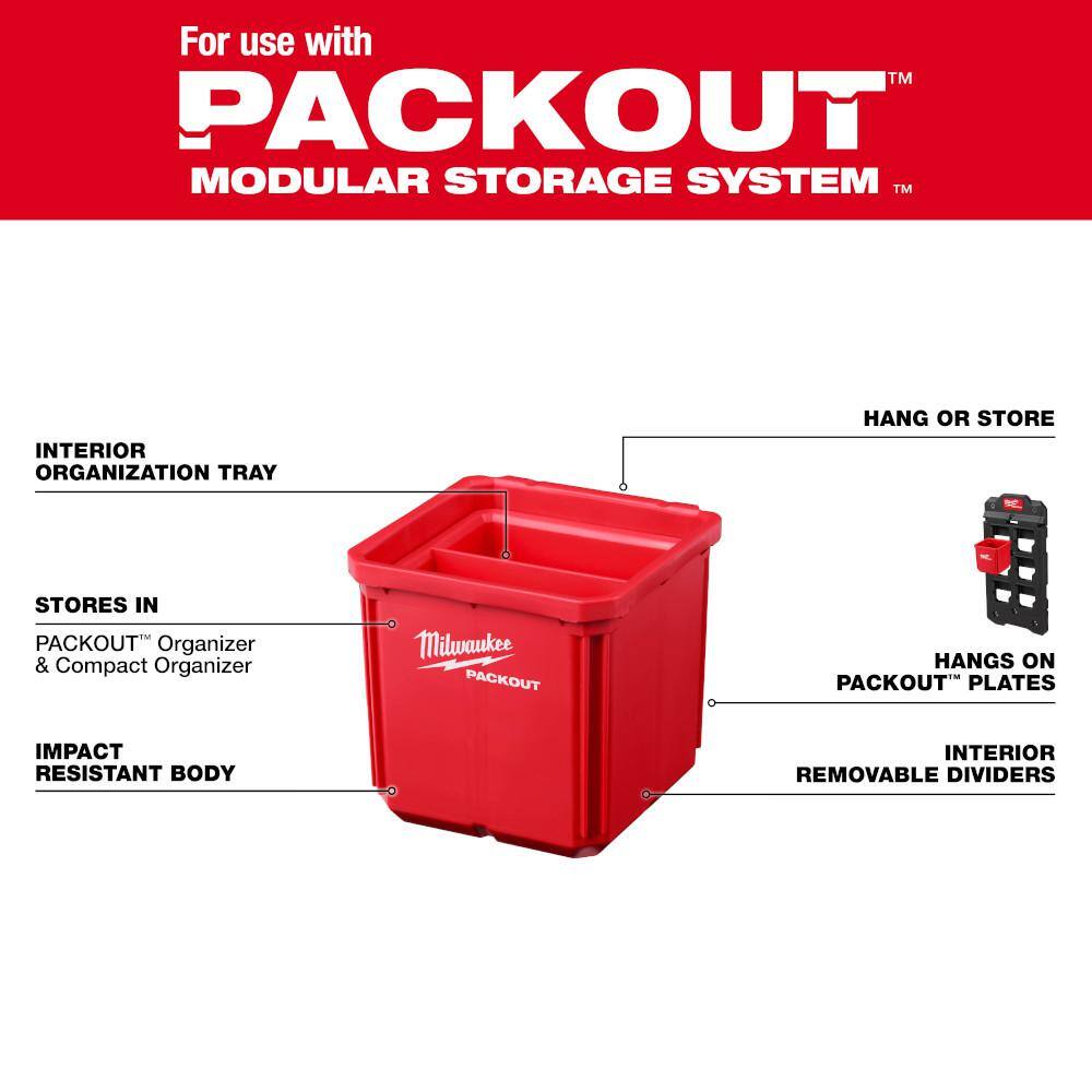Milwaukee Packout 2-Pack Bin Set with Packout Large Wall Plate