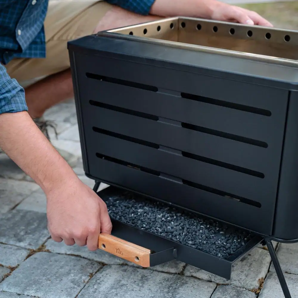 TIKI 21.5 in. Retreat Smokeless Fire Pit Metal Black
