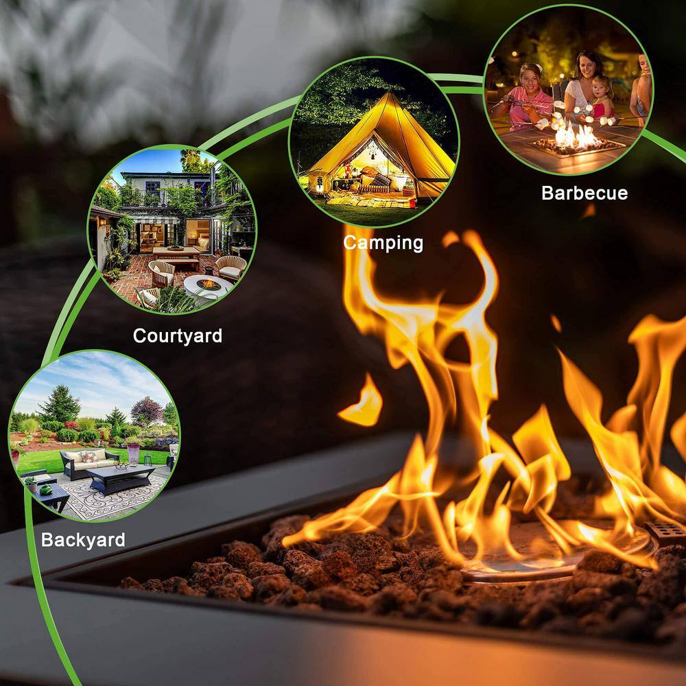 None 28 in. 50000 BTU Propane Fire Pit Table (Black)