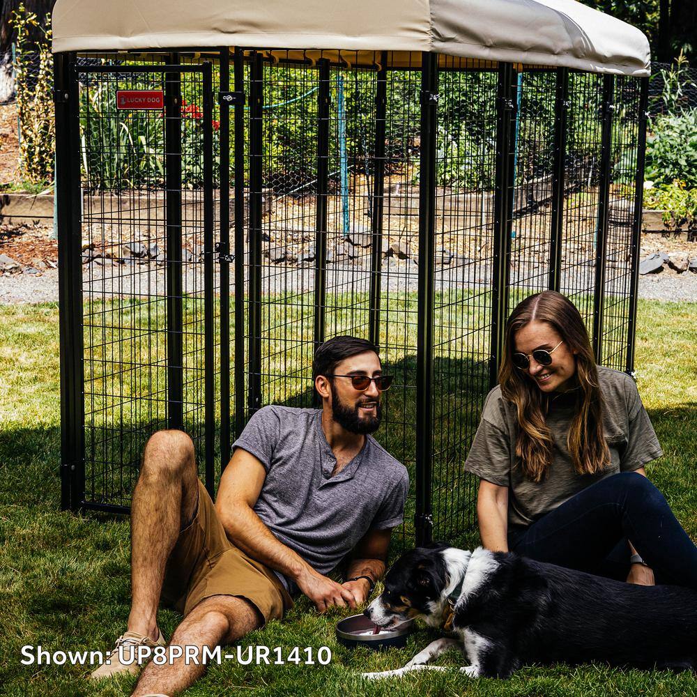 Lucky Dog STAY Series Villa Kennel- Khaki (4 ft. x 8 ft. x 6 ft.)