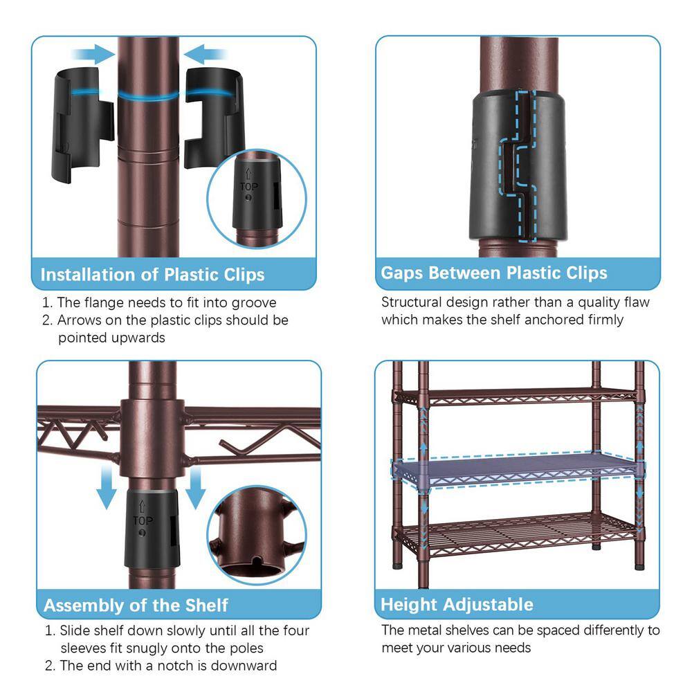 None Bronze Metal Heavy Duty Garment Clothes Rack 69 in. W x 76 in. H