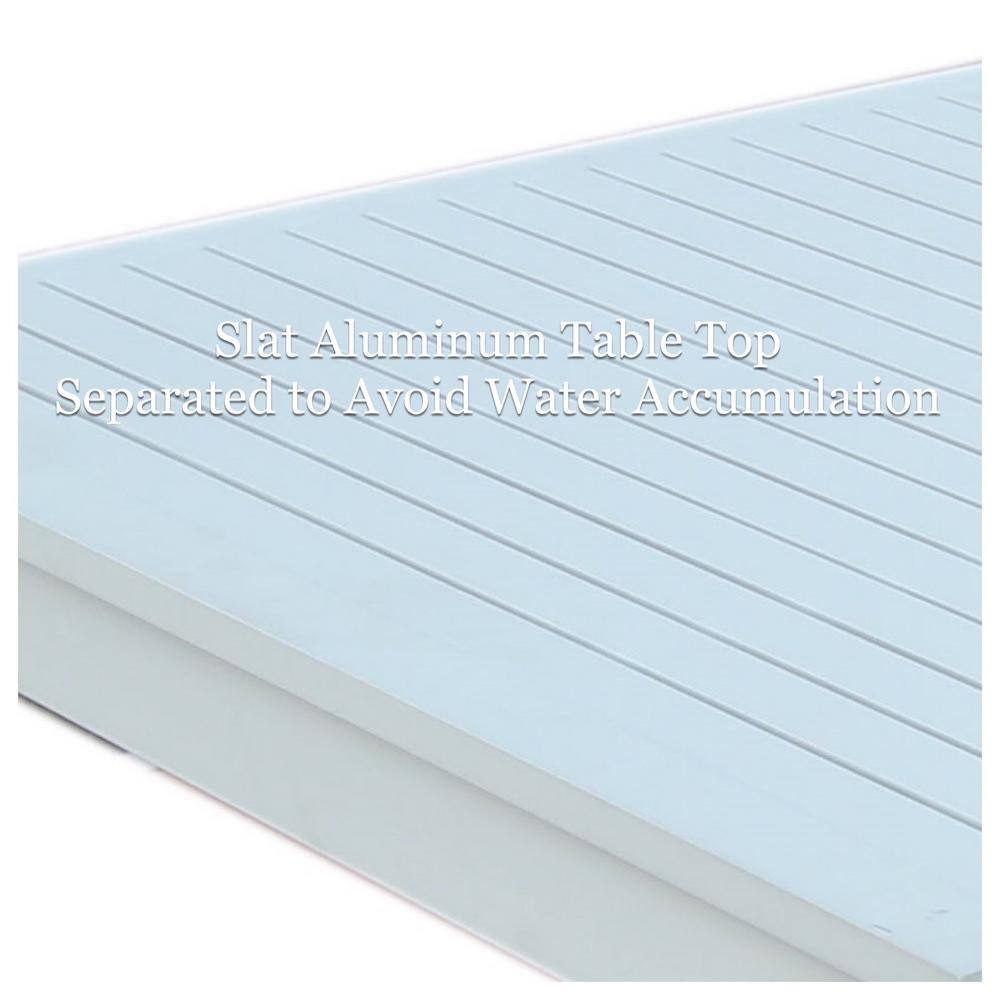 None Mantona White 11-Piece Aluminum Outdoor Dining Set with Sling Set in White