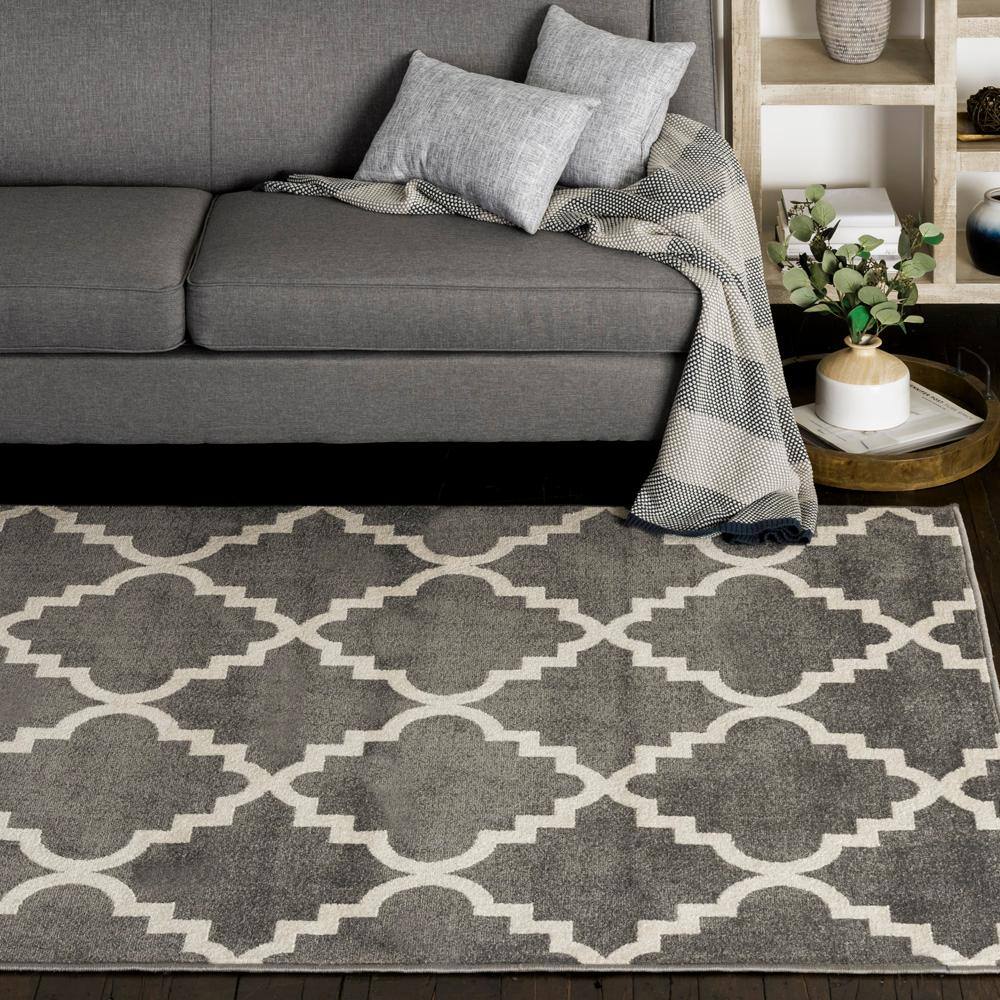 Natco Patio Brights Grey 3 ft. 3 in. x 5 ft. Aspen Indoor/Outdoor Area Rug