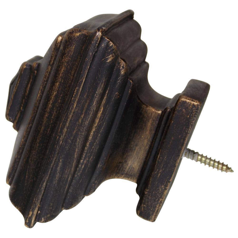 Classic Home Square Architectural 48 in. Single Curtain Rod in Antique Bronze